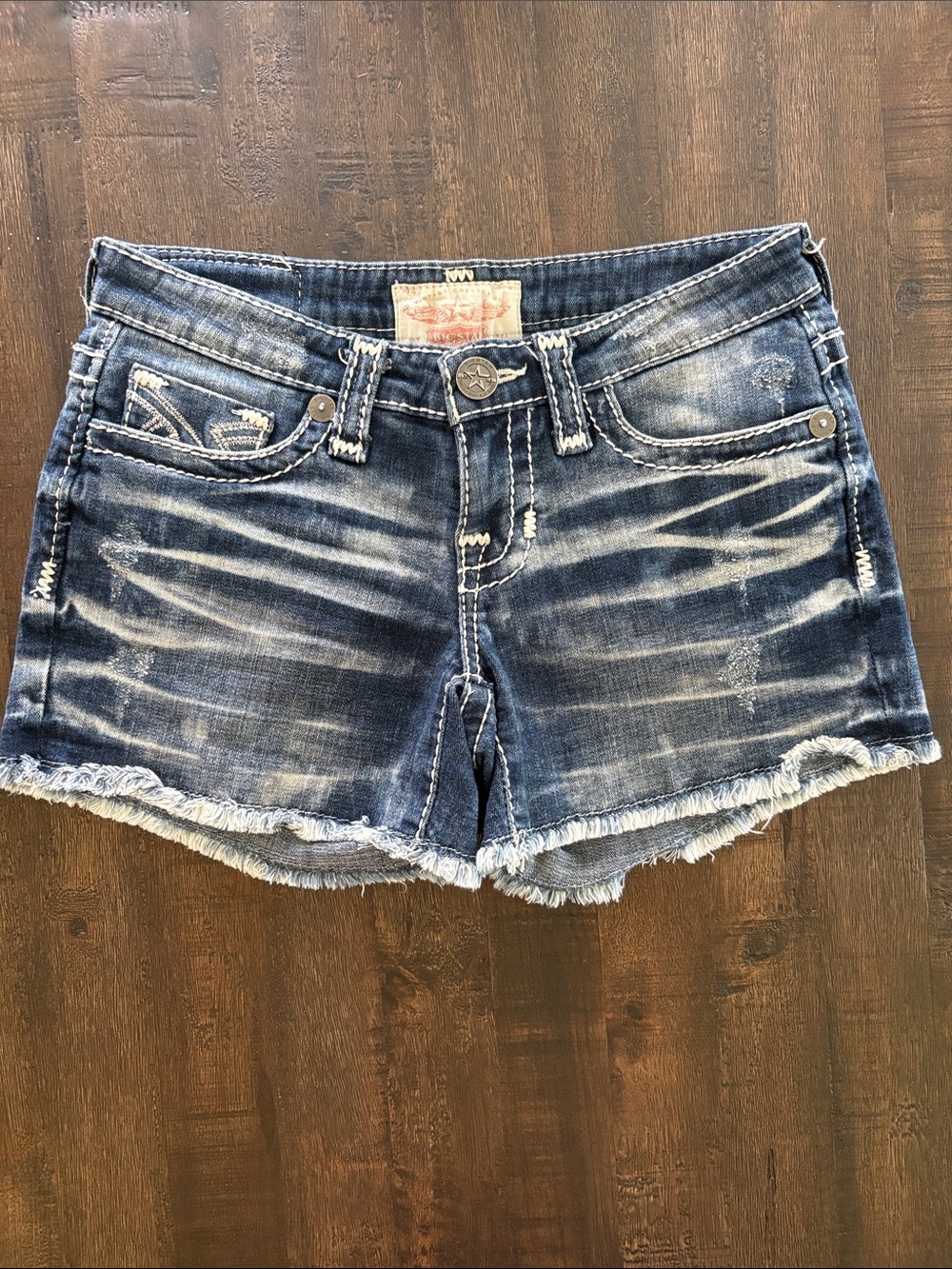 Big Star “Liv” Women's Distressed Dark Blue Denim Shorts